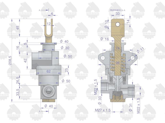 Kočioni ventil, 42480160, 42481161, C-330, URSUS originalni dio
