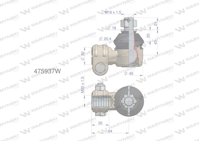 Zglob upravljača Manitou 475937 Waryński