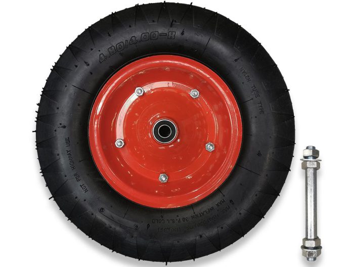 Sklop kotača kolica, promjer osovine. 12 mm, 4.00-8, naplatak kotača 1.2 mm, teški uvjeti rada, 4PR