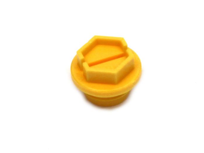 Plastični poklopac s muškim navojem M22x1.5, žuta