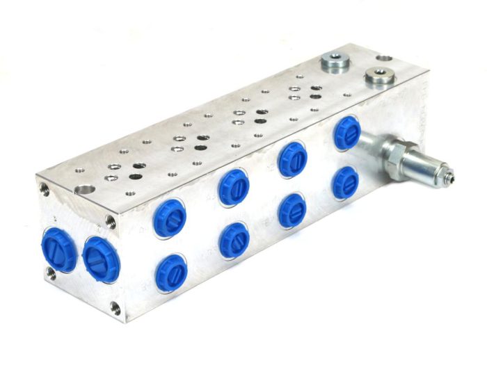 NG6 cetop 3- 4 sekcijski fluid (s preljevnim ventilom 50-380 bara) za solenoidne ventile DL3 i DS3