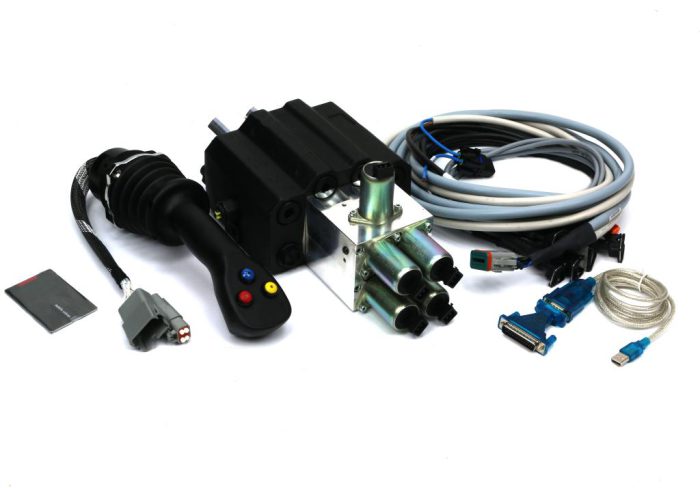 Proporcjonalny rozdzielacz hydrauliczny do ładowaczy czołowych LS (Load Sense) 2-sek. max przepływ 90L 1-sekcja pływająca - sterowany elektricznie