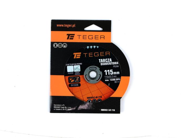 Cijeli dijamantni disk za mokro rezanje 115x22,23 mm TEGER