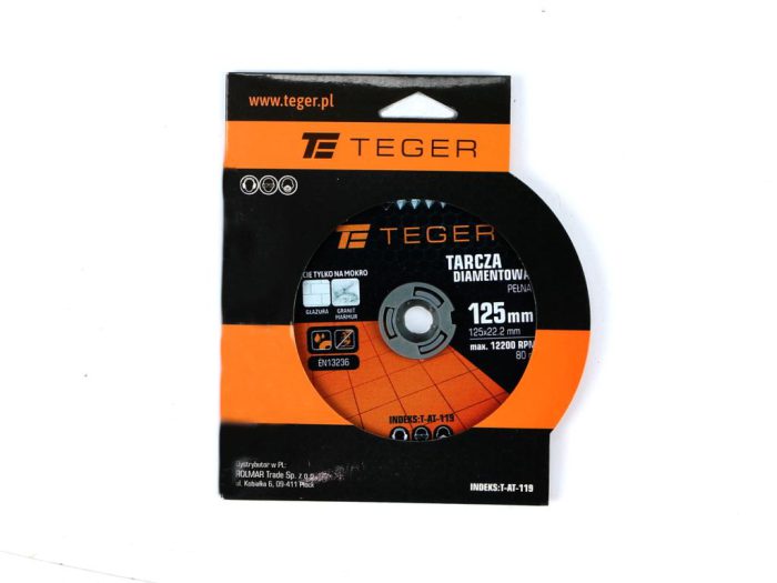 Cijeli dijamantni Mokro rezna ploča 125x22,23 mm TEGER