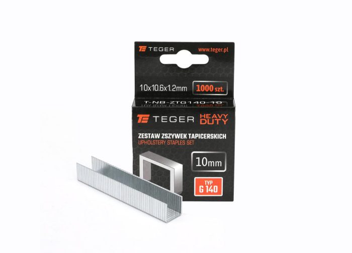 Set spajalica za tapeciranje HEAVY DUTY (tip G/140) 10/10,6/1,2 mm / 1000 kom / TEGER