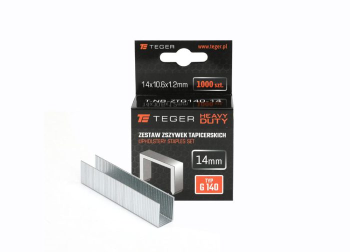 Set spajalica za tapeciranje HEAVY DUTY (tip G/140) 14/10,6/1,2 mm / 1000 kom / TEGER