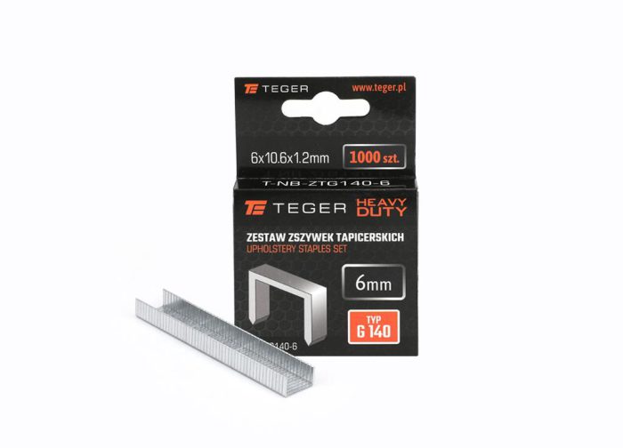 Set spajalica za tapeciranje HEAVY DUTY (tip G/140) 6/10,6/1,2 mm / 1000 kom / TEGER