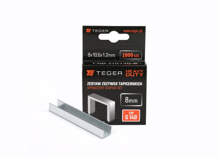 Set spajalica za tapeciranje HEAVY DUTY (tip G/140) 8/10,6/1,2 mm / 1000 kom / TEGER