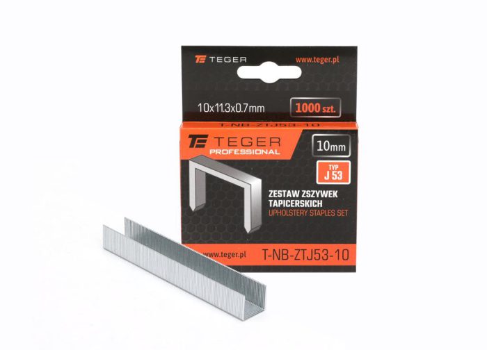 Set klamerica za tapecirani namještaj PROFESSIONAL (tip J/53) 10/11,3/0,7 mm / 1000 kom / TEGER