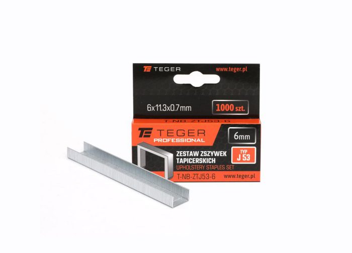 Set klamerica za tapecirani namještaj PROFESSIONAL (tip J/53) 6/11,3/0,7 mm / 1000 kom / TEGER