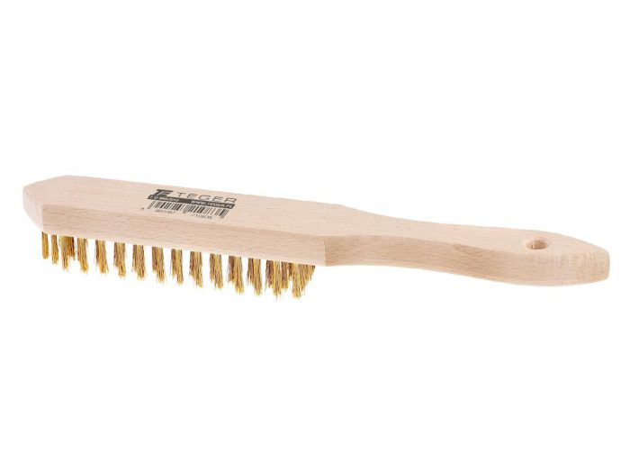 Žičana četka za hrđu PREMIUM - mesingana žica / 3 reda / TEGER