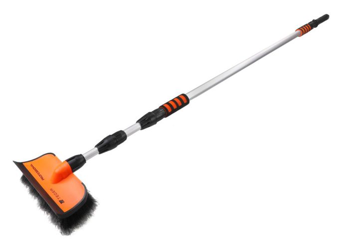 Teleskopska četka - protok s brisačom PROFESSIONAL - DUGA (duljina 180-400cm) / mekane PVC čekinje / TEGER