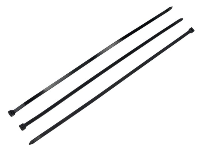 Kabelske vezice, stezaljke, vezice, kabelske vezice, 12,0 x 500 mm 100 kom u vrećici crne UV otporne, u elektrotehnici, elektronici, građevinarstvu i mehanici, Teger