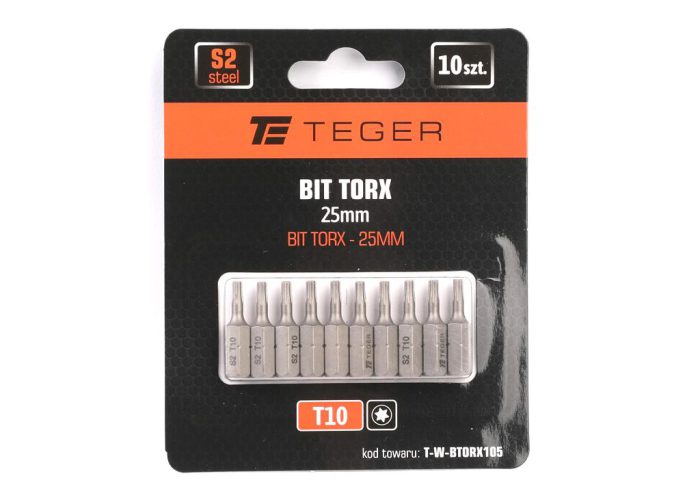 Bit TORX 25 mm/T10 (SET 10 KOM) / TEGER