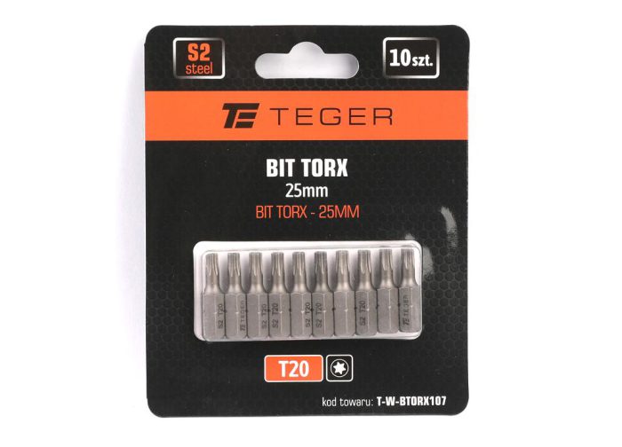 Bit TORX 25 mm/T20 (SET 10 KOM) / TEGER