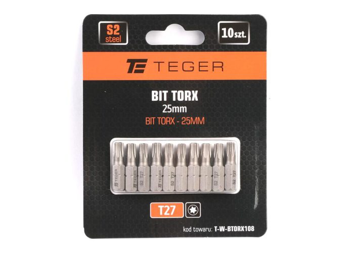 Bit TORX 25 mm/T27 (SET 10 KOM) / TEGER