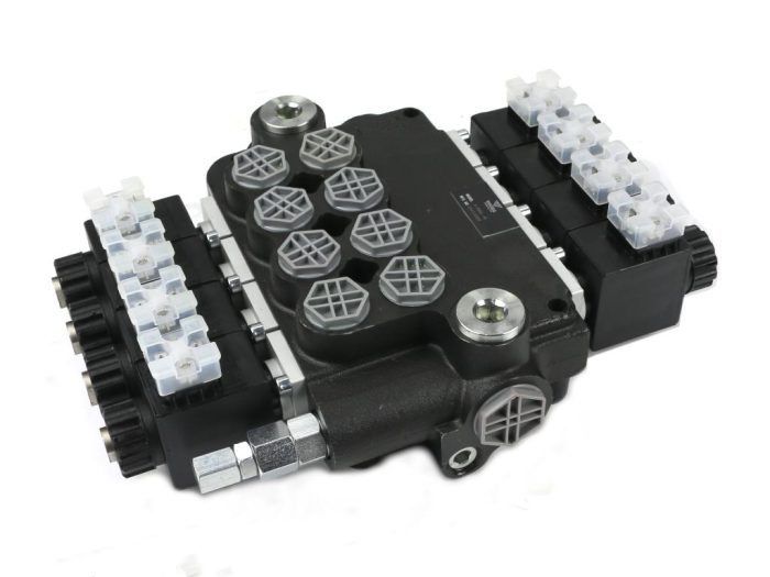 4-dijelni električno upravljani hidraulički ventil monoblok 12V 80L VOIMA