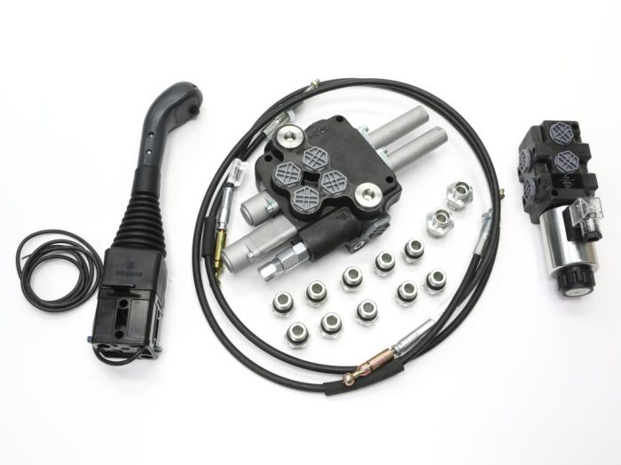 Set (1 plutajući dio) za TUR utovarivač - 80L 2-dijelni razdjelnik + Solenoidni ventil + Joystick s gumbom + Pričvršćivači + Kablovi za kuglu 1500mm VOIMA