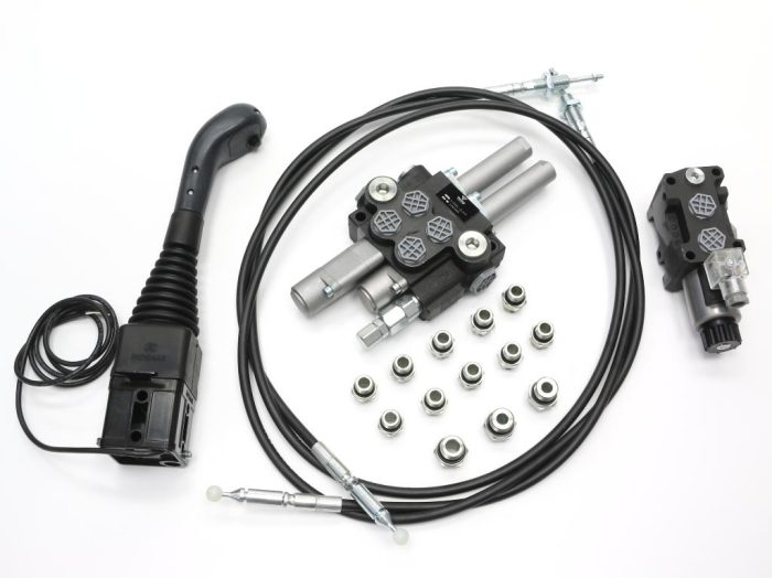 Set (1 plutajući dio) za TUR utovarivač - 40L 2-dijelni razdjelnik + Solenoidni ventil + Joystick s gumbom + Pričvršćivači + Kablovi za kuglu 1500mm VOIMA