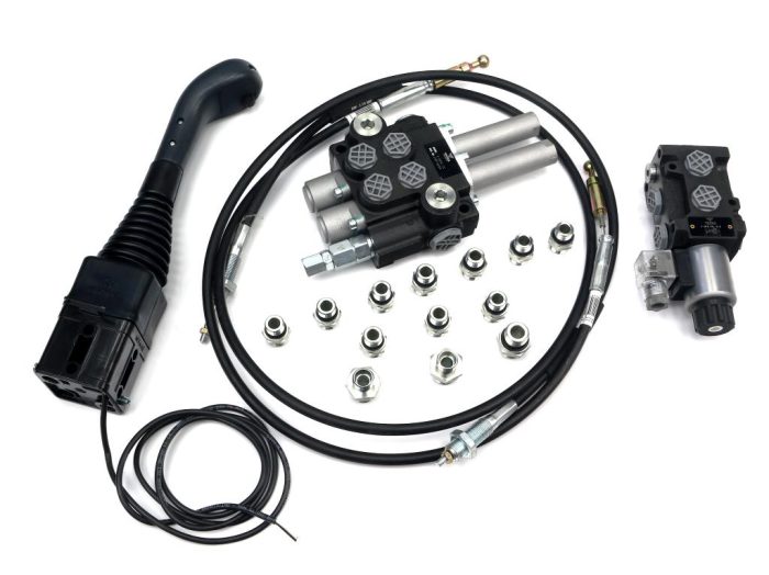 Set za TUR utovarivač - 40L 2-dijelni razdjelnik + Solenoidni ventil + Joystick s gumbom + Pričvršćivači + Kablovi za kuglu 1500 mm VOIMA