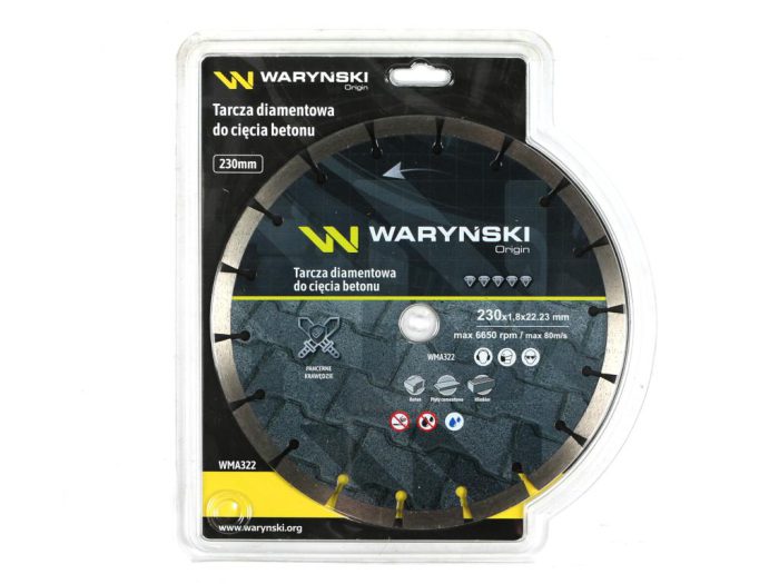 Segmentirani dijamantni disk 230x22,23 mm za rezanje betona Waryński