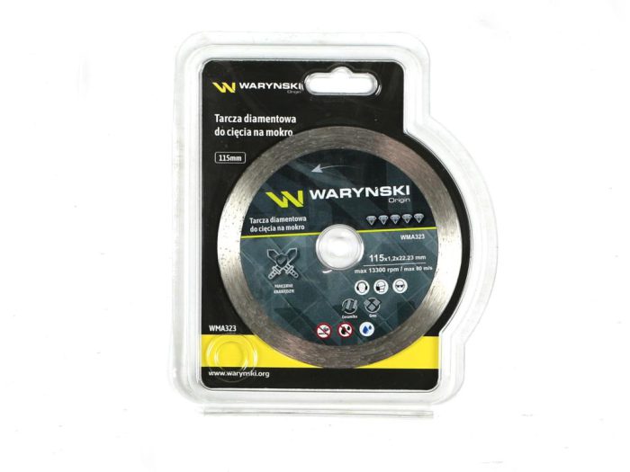 Cijeli dijamantni disk za mokro rezanje 115x22,23 mm Waryński