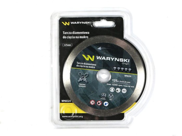 Cijeli dijamantni disk za mokro rezanje 125x22,23 mm Waryński