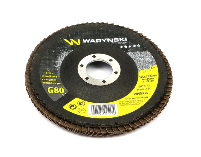 Brusni disk 125 mm lamela s elektrokorundom GR80 (prodaje se po 10 kom.) Waryński