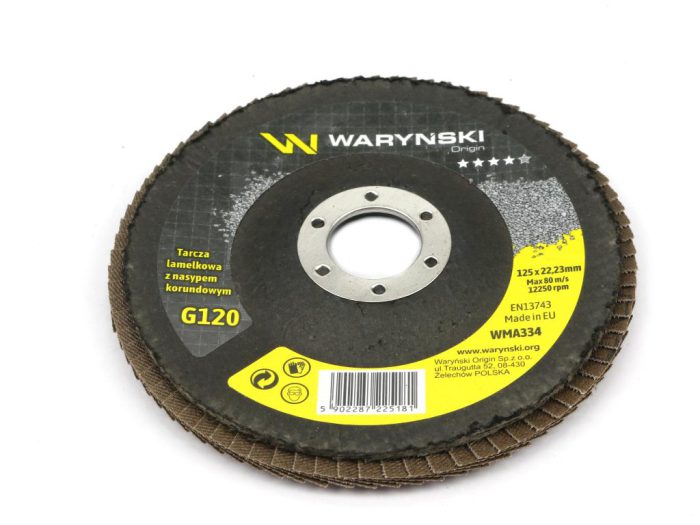 Brusni disk 125 mm elektrokorund lamela GR120 (prodaje se po 10 kom.) Waryński