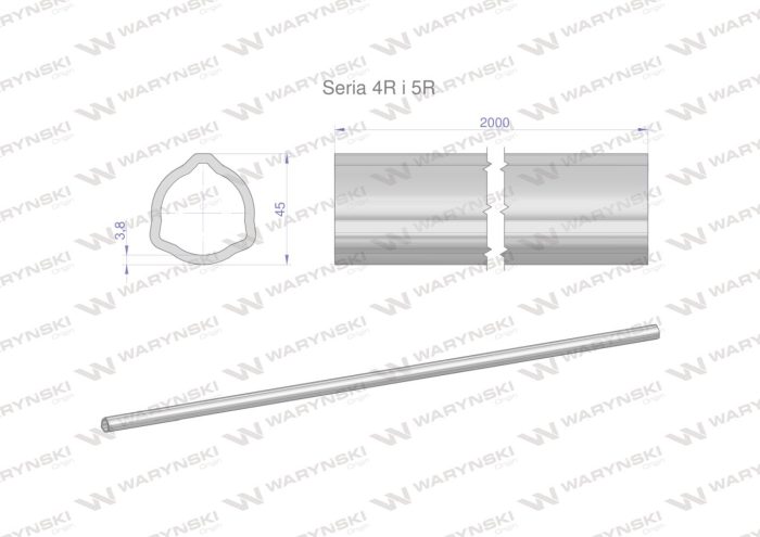 Serija-4R i 5R Trokutasta cijev 45x3,8 mm 200 CM 2 kom u pakiranju WARYŃSKI