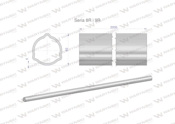 Serija-8R i 9R Trokutasta cijev 63x4,0 mm 200 CM 2 kom u pakiranju WARYŃSKI