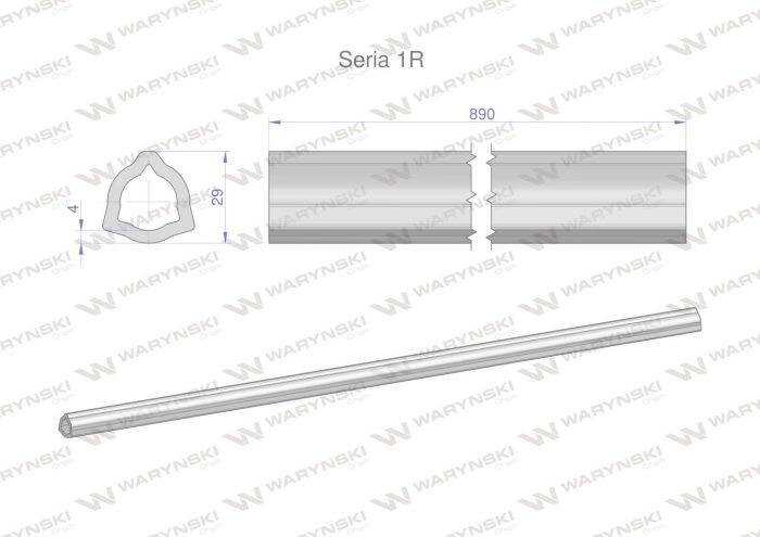 Unutarnja trokutasta cijev za kardansko vratilo 1010 / 29X4 - 890 mm WARYŃSKI