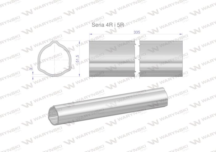 Serija-4R i 5R trokutasta cijev 51,5x3,0 mm 33,5 CM WARYŃSKI