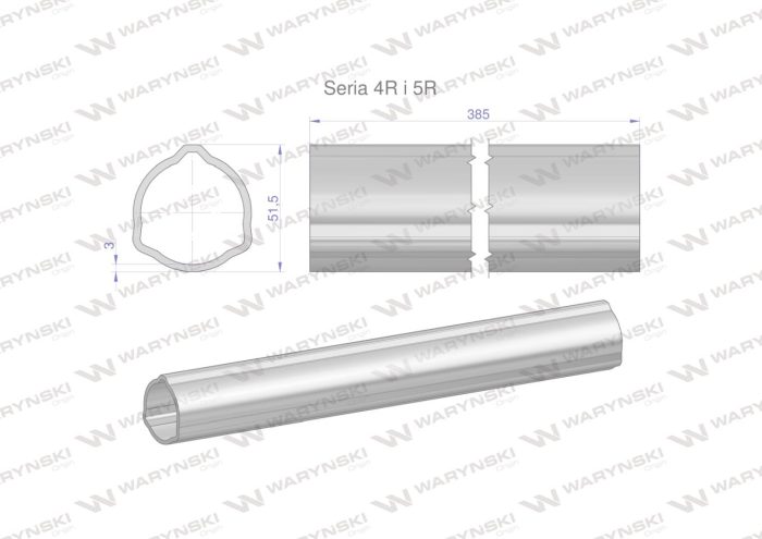 Serija-4R i 5R trokutasta cijev 51,5x3,0 mm 38,5 CM WARYŃSKI