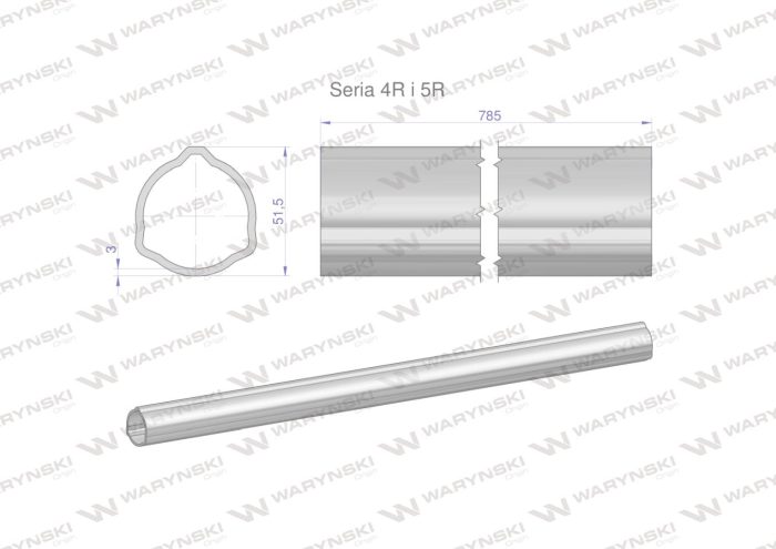 Serija-4R i 5R trokutasta cijev 51,5x3,0 mm 78,5 CM WARYŃSKI