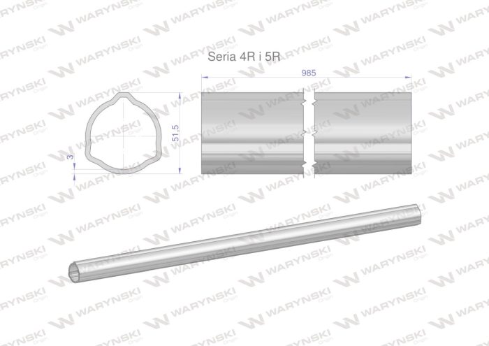 Serija-4R i 5R trokutasta cijev 51,5x3,0 mm 98,5 CM WARYŃSKI