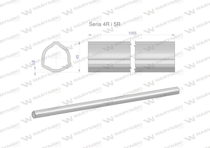 Serija-4R i 5R trokutasta cijev 45x3,8 mm 105,5 CM WARYŃSKI