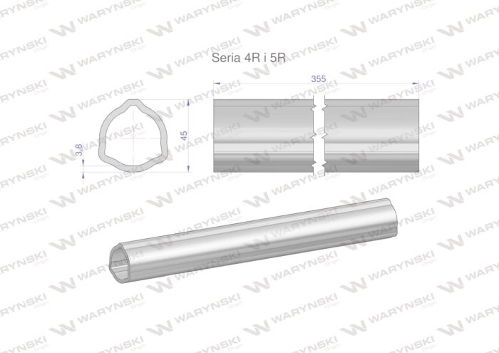 Serija-4R i 5R Trokutasta cijev 45x3,8 mm 35,5 CM WARYŃSKI