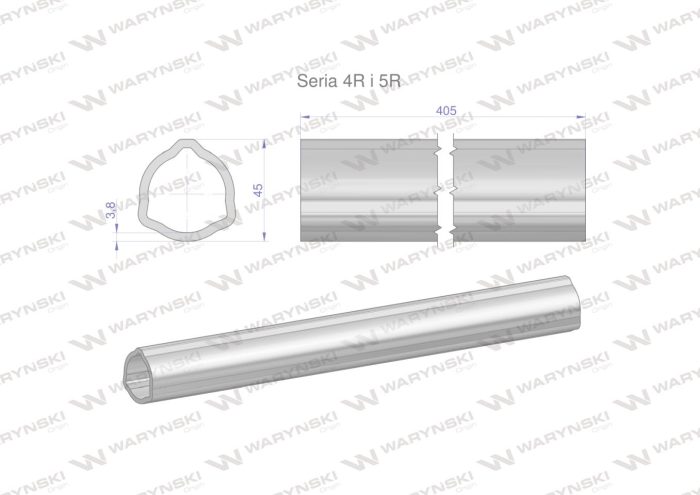 Serija-4R i 5R trokutasta cijev 45x3,8 mm 40,5 CM WARYŃSKI