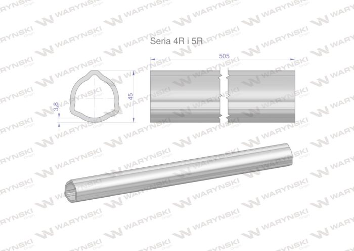 Serija-4R i 5R trokutasta cijev 45x3,8 mm 50,5 CM WARYŃSKI
