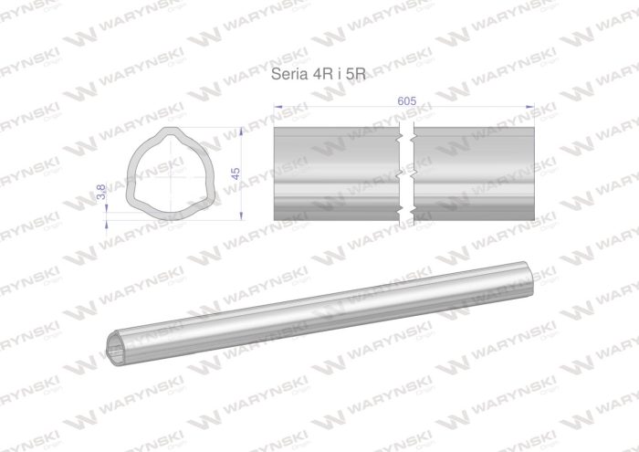 Serija-4R i 5R trokutasta cijev 45x3,8 mm 60,5 CM WARYŃSKI