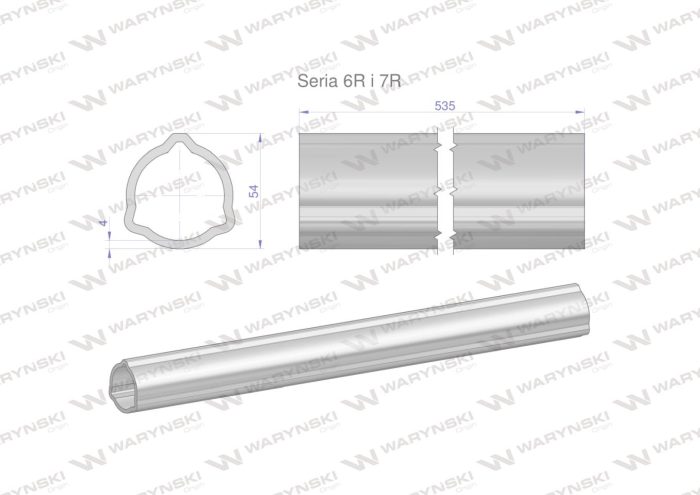 Serija-6R i 7R trokutasta cijev 54x4,0 mm 53,5 CM WARYŃSKI