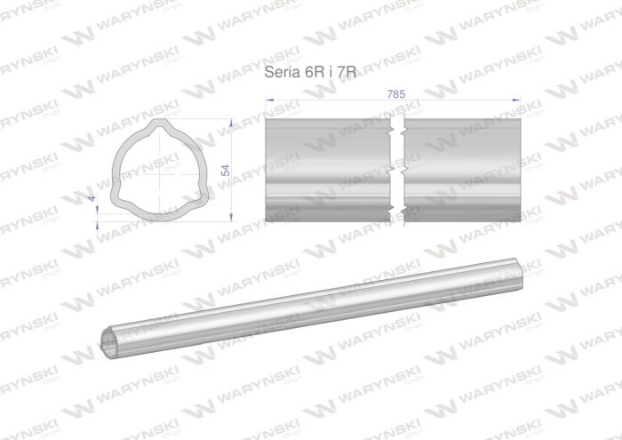 Serije-6R i 7R Trokutasta cijev 54x4,0 mm 78,5 CM WARYŃSKI