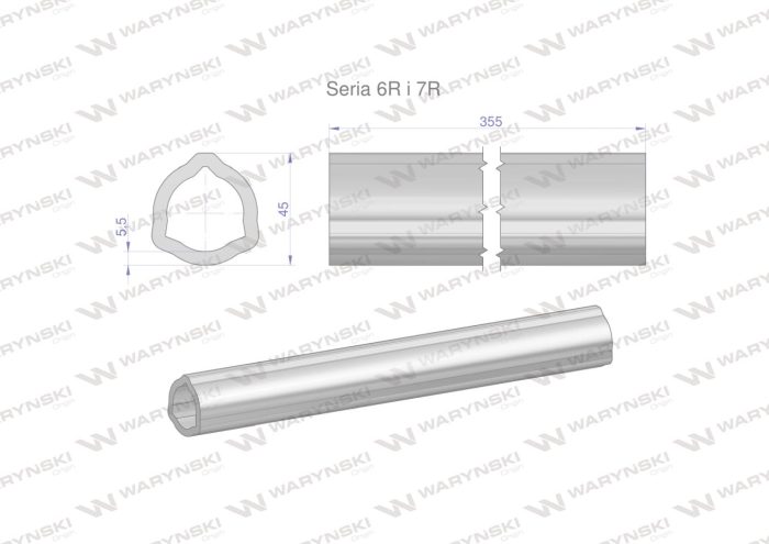 Serija-6R i 7R Trokutasta cijev 45x5,5 mm 35,5 CM WARYŃSKI
