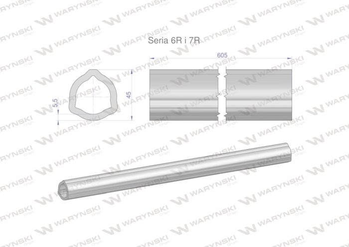 Serija-6R i 7R trokutasta cijev 45x5,5 mm 60,5 CM WARYŃSKI