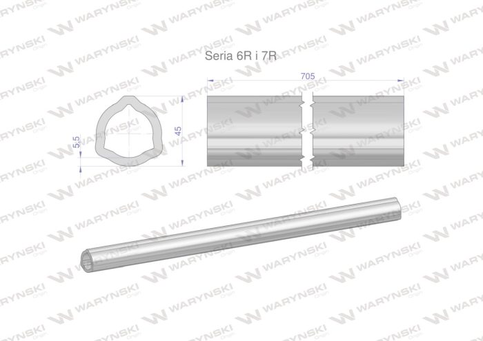 Serija-6R i 7R trokutasta cijev 45x5,5 mm 70,5 CM WARYŃSKI