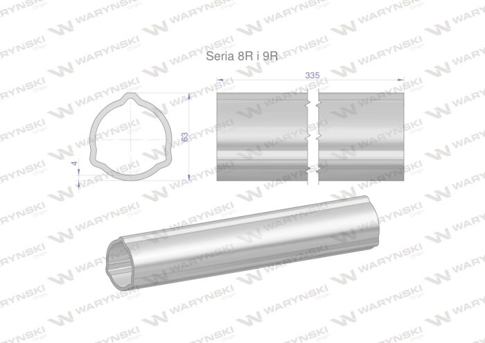 Serija-8R i 9R trokutasta cijev 63x4,0 mm 33,5 CM WARYŃSKI