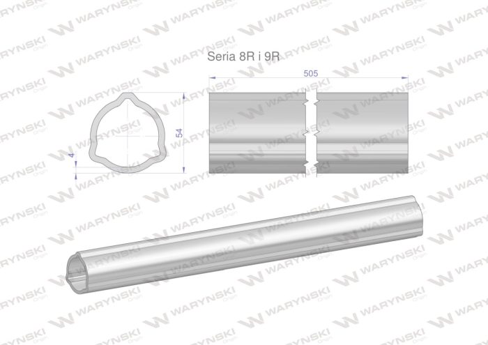 Serija-8R i 9R trokutasta cijev 54x5,0 mm 50,5 CM WARYŃSKI