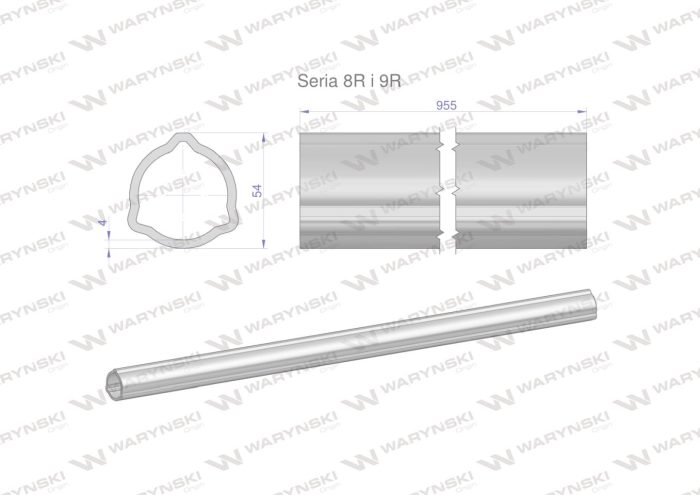 Serija-8R i 9R trokutasta cijev 54x5,0 mm 95,5 CM WARYŃSKI